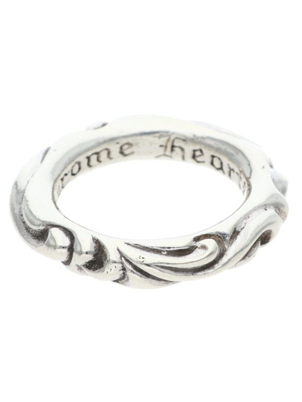 Chrome Hearts Scrl Band Scroll Silver Ring
